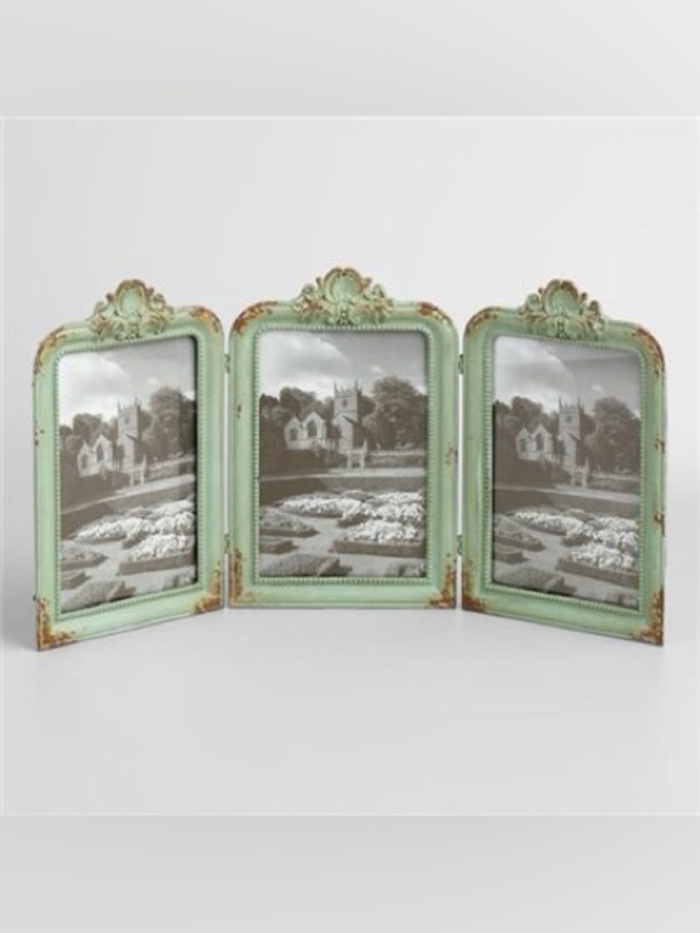 Hobby Lobby Vintage Style Folding Triple 4x6 Photo Frame Farmhouse